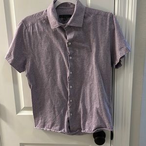 Robert Barakett textured lavender short sleeve button down.